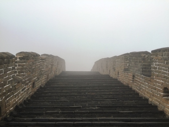 Up and down the Great wall - take a look at the tiny height of the steps - but make sure you pay attention while walking, or else