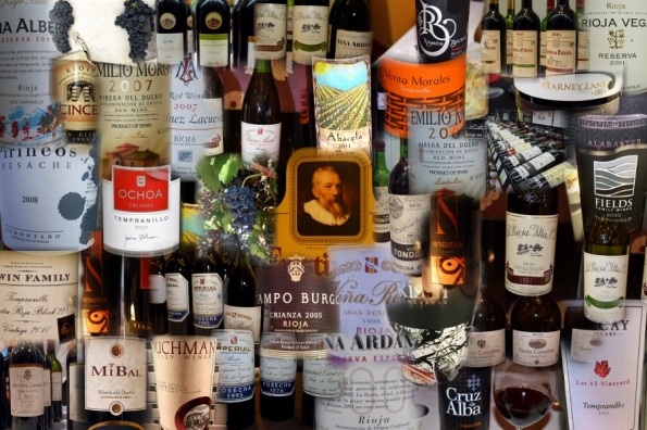 Tempranillo wines collage