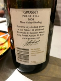 Grosset Polish Hill Riesling back label